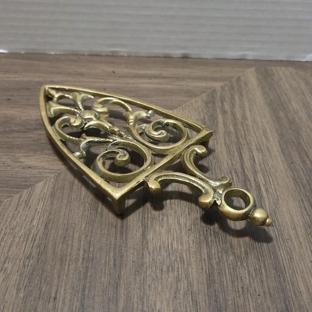 Handmade Brass trivet, regal, Victorian, scroll work
